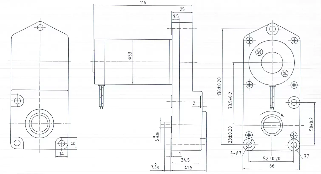 Yifan Motor Brush DC Gear Motor 220V 40W, 53ZY-CJ2040-DS, For Circuit Breaker and Switchgear(images 1)