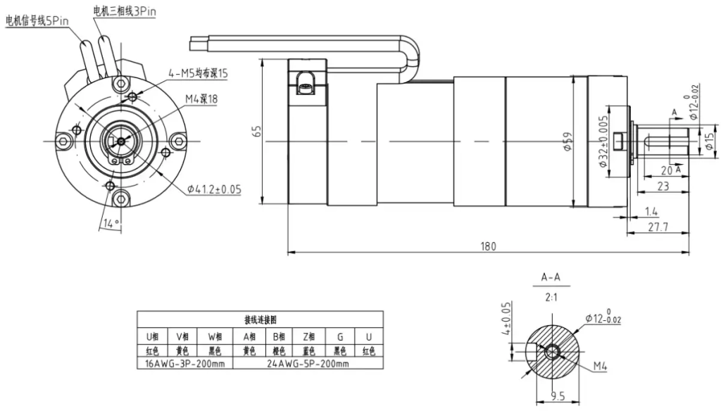 Yifan Motor Brushless DC Gear Motor 24V 100W, Y59BL10-2430-J50, For Gate Barrier（images 1）