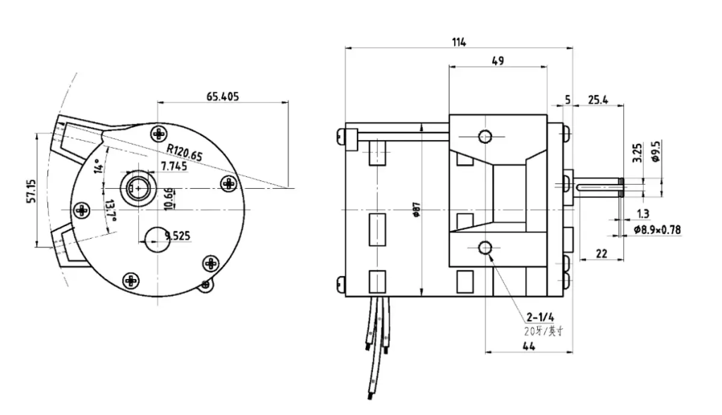 Yifan Motor Single Phase Capacitor Motor 115V 20W, YYCJ-8502, For Circuit Breaker and Switchgear（images 1）