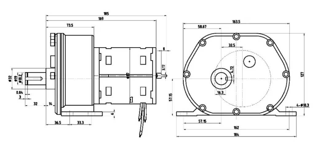 Yifan Motor Single Phase Capacitor Gear Motor 115V 40W, YYCJ-8504, For Circuit Breaker and Switchgear（images 1）