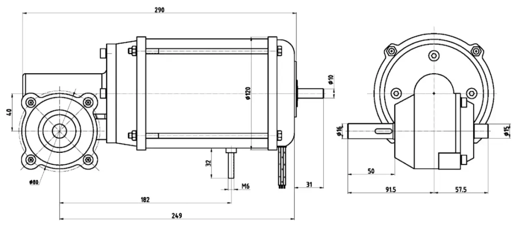 Yifan Motor Three Phase Asynchronous Gear Motor 380V 1200W, YSOJ-120, For Circuit Breaker and Switchgear（images 1）