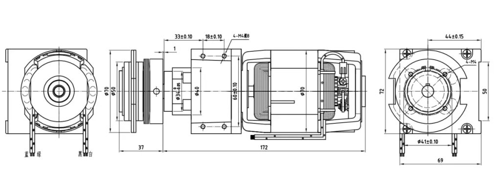 Yifan Motor AC/DC Universal Gear Motor 220V 200W, HDZ-22005C, For Circuit Breaker and Switchgear(images 1)