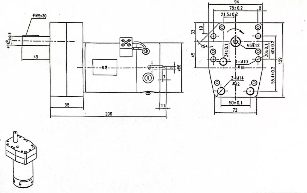 Yifan Motor AC/DC Universal Gear Motor 220V 600W, HDZ-26005A-1A, For Circuit Breaker and Switchgear(images 1)