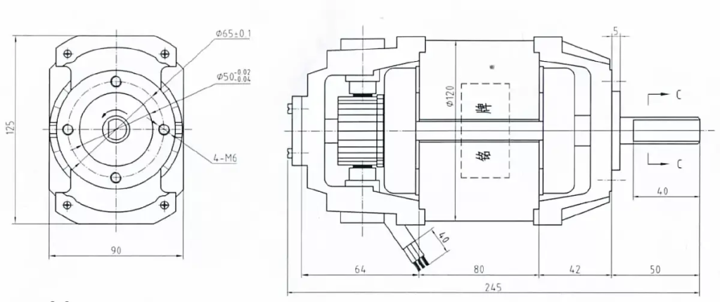 Yifan Motor AC/DC Universal Motor 220V 1900W, HDZ-211045ATH, For Circuit Breaker and Switchgear（images 1）