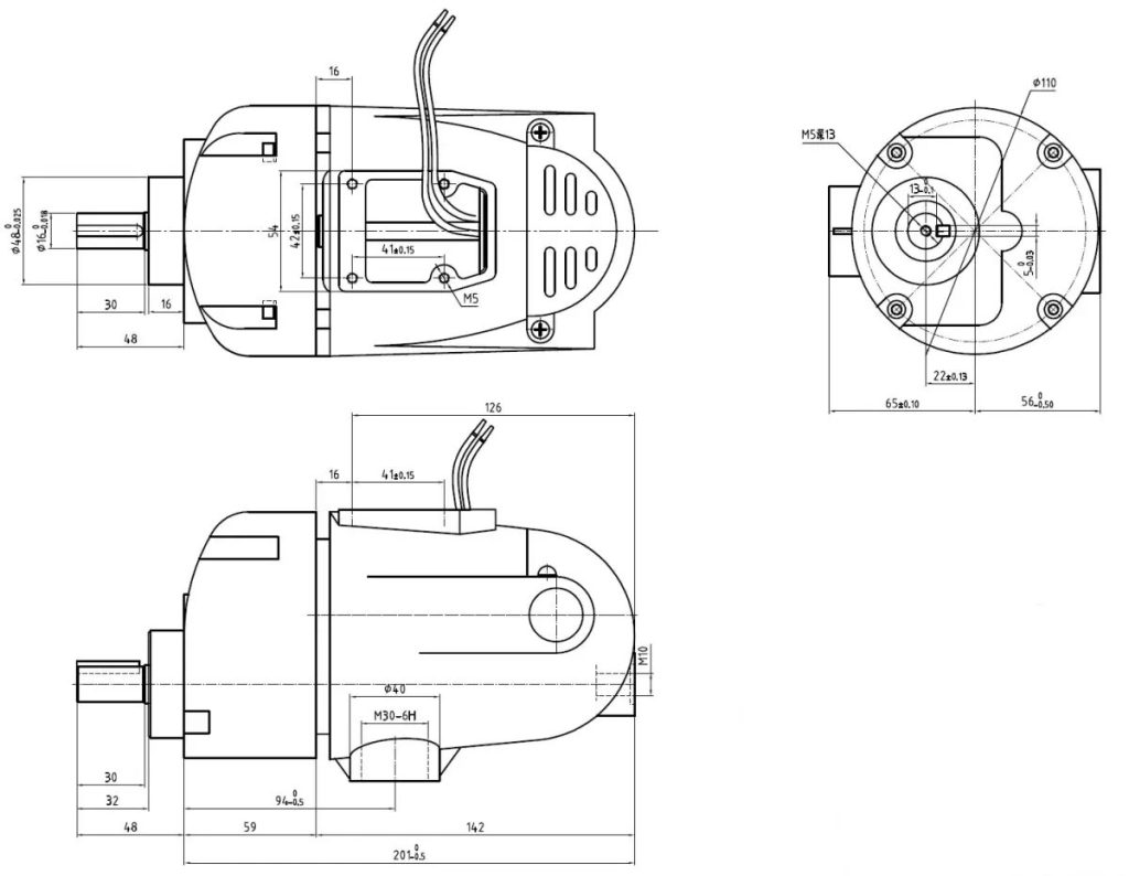 Yifan Motor AC/DC Universal Motor 220V 450W, HDZ-24580B, For Circuit breaker and Switchgear(images 1)